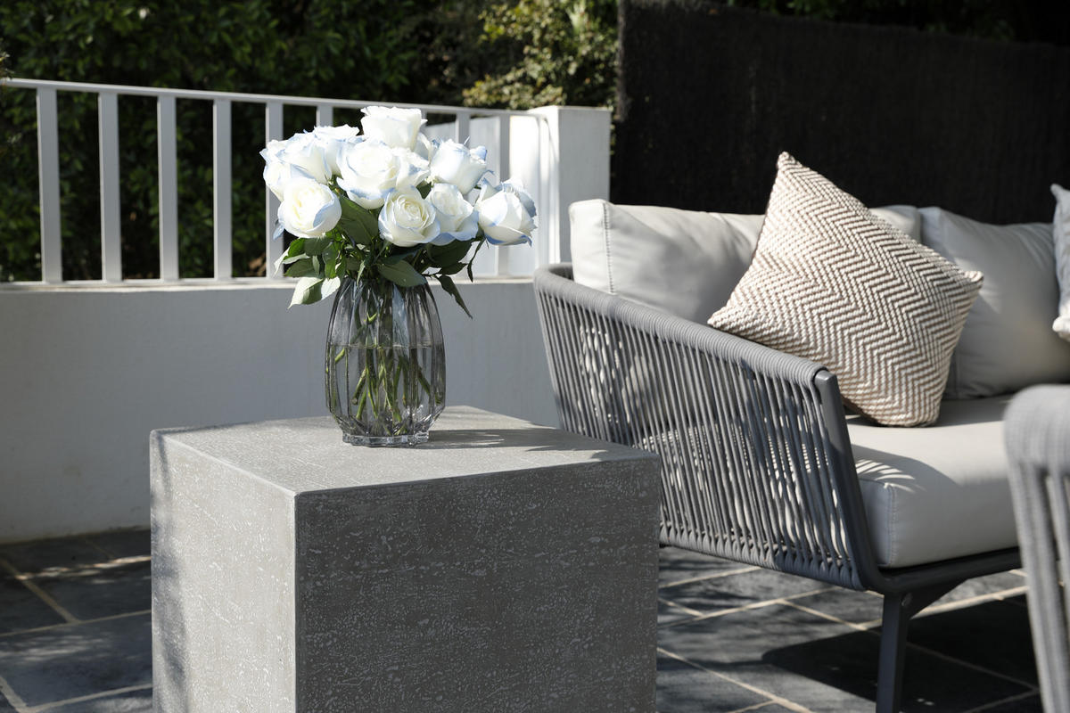 BEISTELLTISCH TEVERE aus GF-Beton, Wetterbeständig, 45x45x51 cm - Grau, Naturmaterialien (45/45/51cm) - Elementi