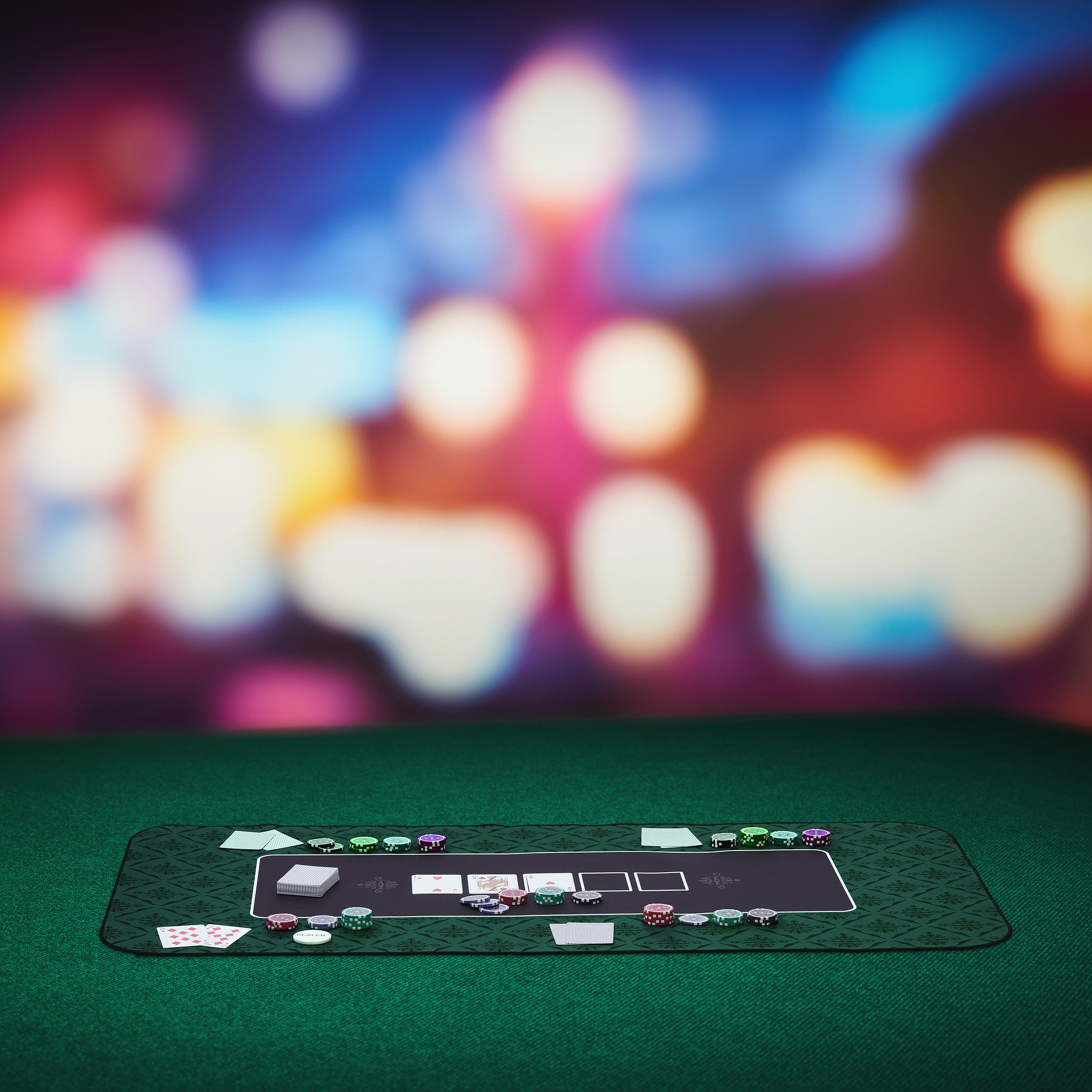 POKERMATTE - Dunkelgrün, Kunststoff/Textil (100/60cm) - Relaxdays