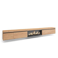 TV-SCHRANK Elektrokamin XXL, Hängend, eiche, 368/35/45cm - Eichefarben, Holzwerkstoff (368/45/35cm) - Skraut Home