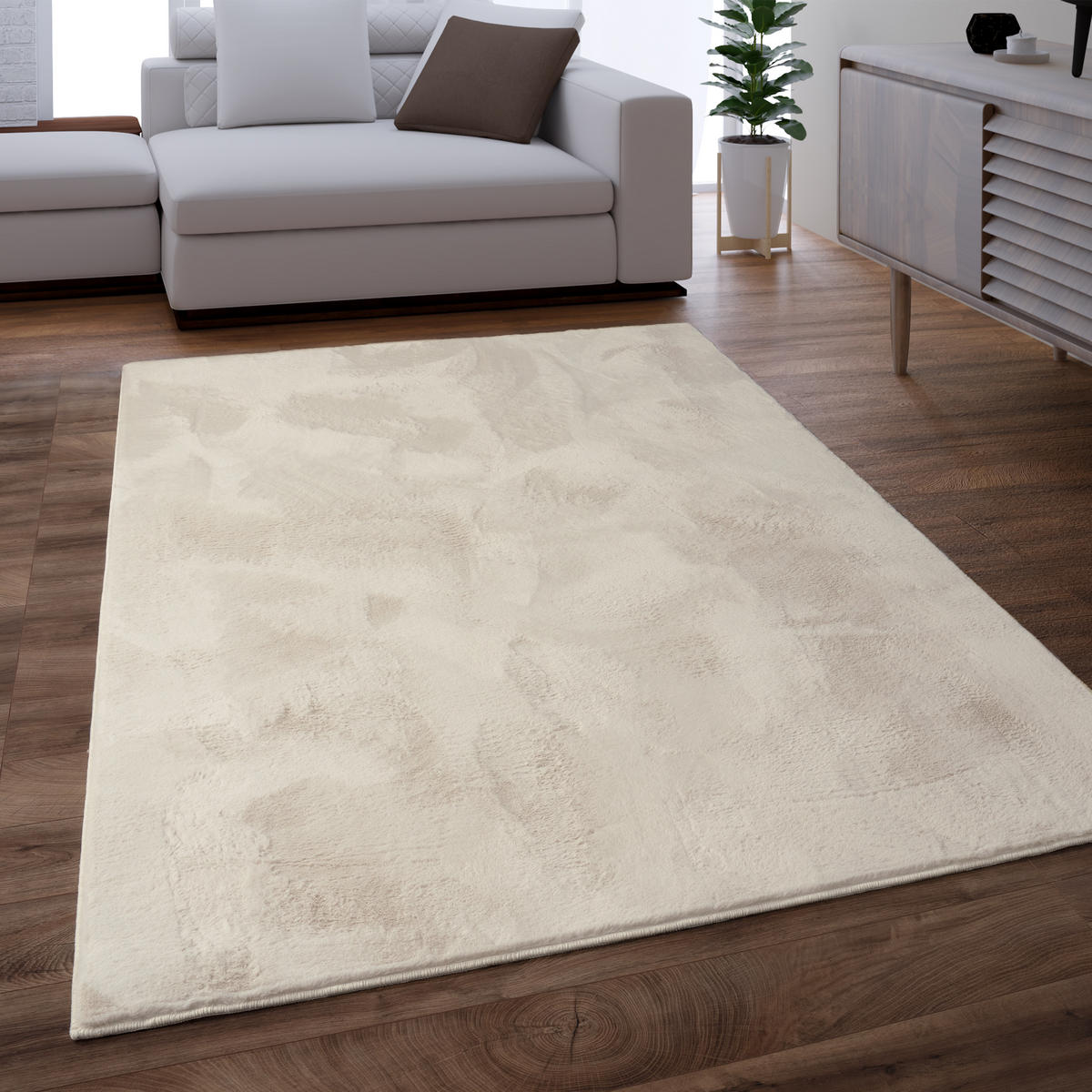 HOCHFLORTEPPICH 140/200 cm Soft 380 - Creme, Textil (140/200cm) - Paco Home