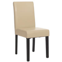 ESSZIMMERSTUHL Beige, Schwarz - Beige/Schwarz, Leder (43/90/56cm) - MCW