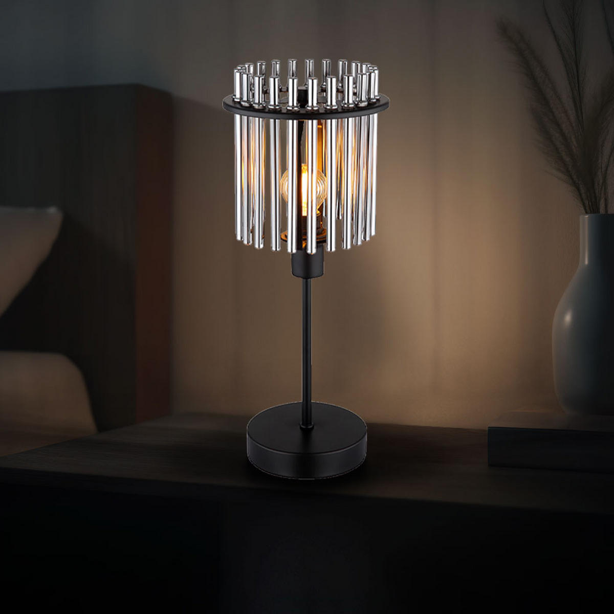 LED TISCHLEUCHTE Gorley Metall Grau - Grau, Glas (15/15/37.5cm) - Globo Lighting