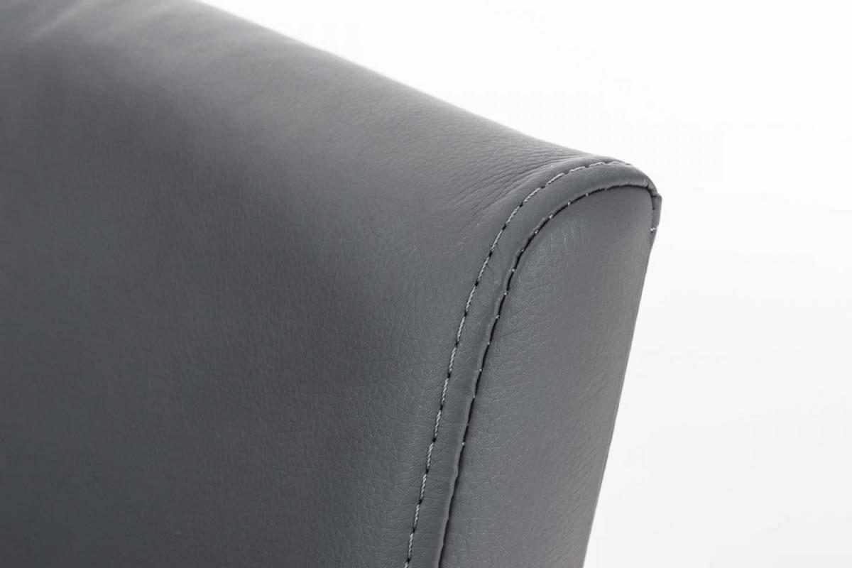 BARHOCKER 2er Set Lederlook Grau - Weiß/Grau, Textil/Metall (42/86/44cm) - CLP