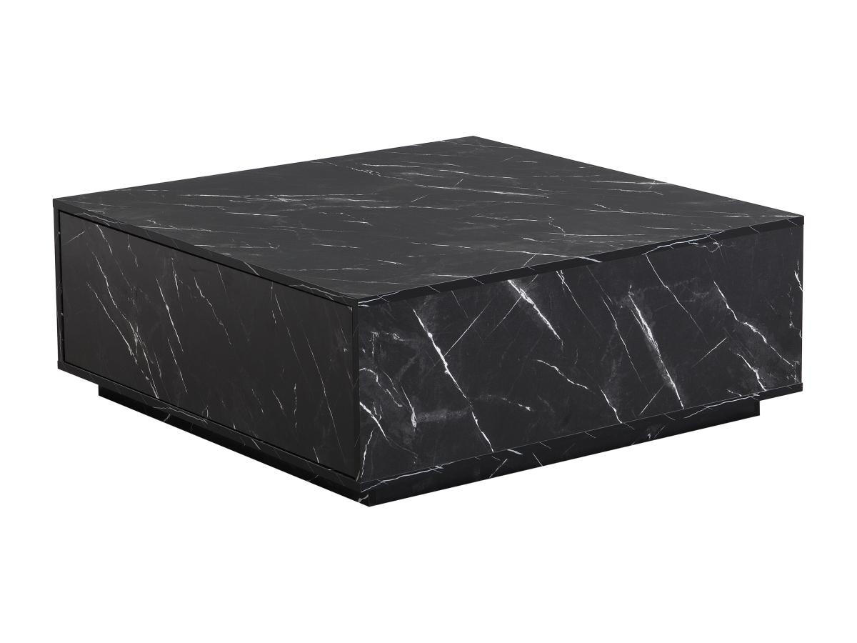 COUCHTISCH mit 2 Schubladen - MDF - Marmor-Optik Schwarz - ANTRIM - Schwarz, Holz (90/90/35cm) - Pascal Morabito