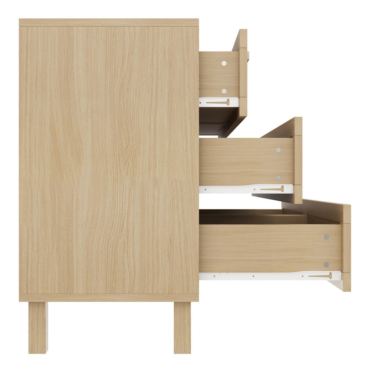 KOMMODE aus Spanplatte 120x75x40cm in Natur mit 6 Schubladen - Naturfarben, Holzwerkstoff (120/75/40cm) - Modfu