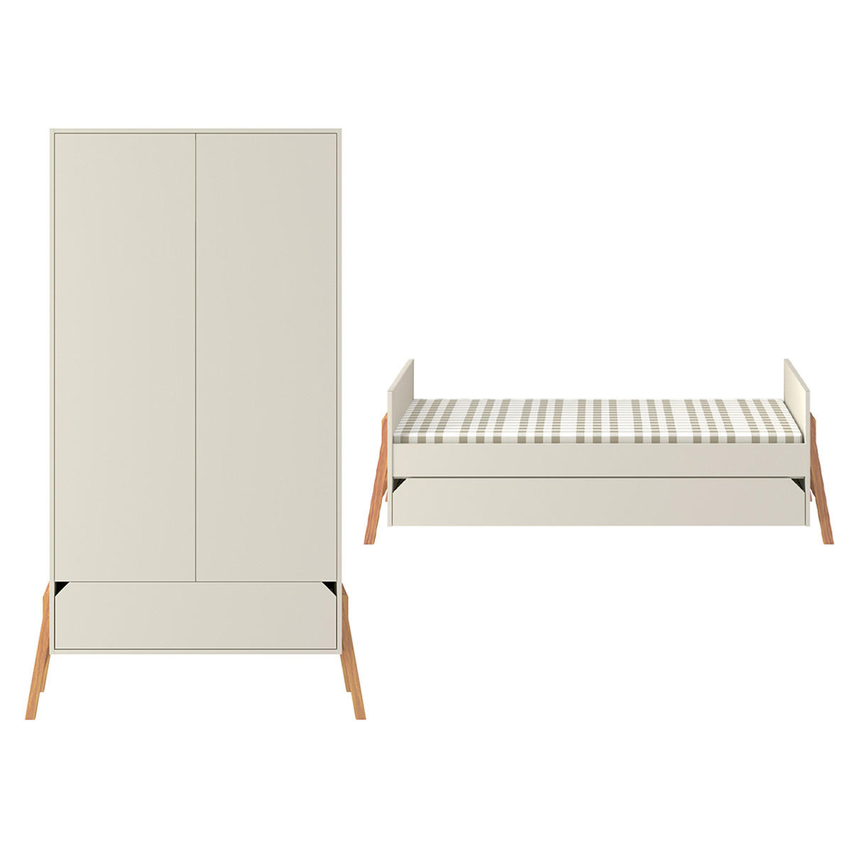 POKOJ PRO MIMINKO 2DÍLNÝ Kašmír - béžová, kompozitní dřevo (161/90/75cm) - Petits-meubles