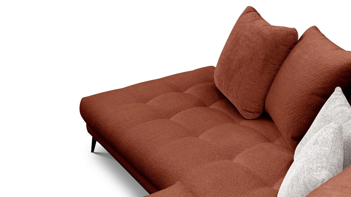 ECKSOFA CALME 5-Sitzer, dunkelorange - Dunkelorange, Holz/Textil (294/229cm) - Courtois Laville