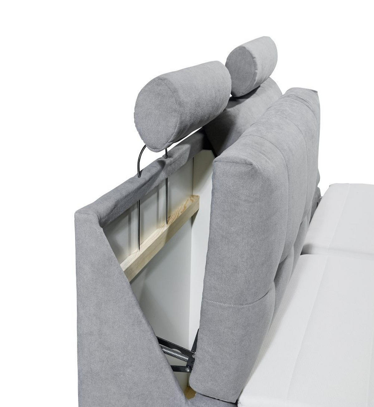 BOXSPRINGBETT inkl. Elektrofunktion, 7-Zonen-Tonnentaschen-Federkernmatratze und Komfort T25 Schaumtopper - Silberfarben/Hellgrau, Holz/Holzwerkstoff (180/200cm) - ed exciting design