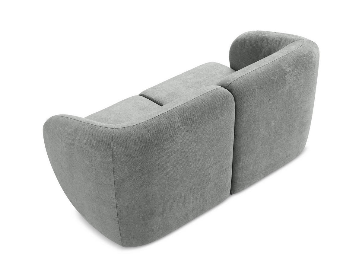 2-SITZER-SOFA Chenille Stoff Grau - Schwarz/Grau, Holzwerkstoff/Kunststoff (174/75/94cm) - Makamii