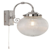 WANDLEUCHTE Metall Chrom Silber - Silberfarben, Glas (16/27/25cm) - SearchLight