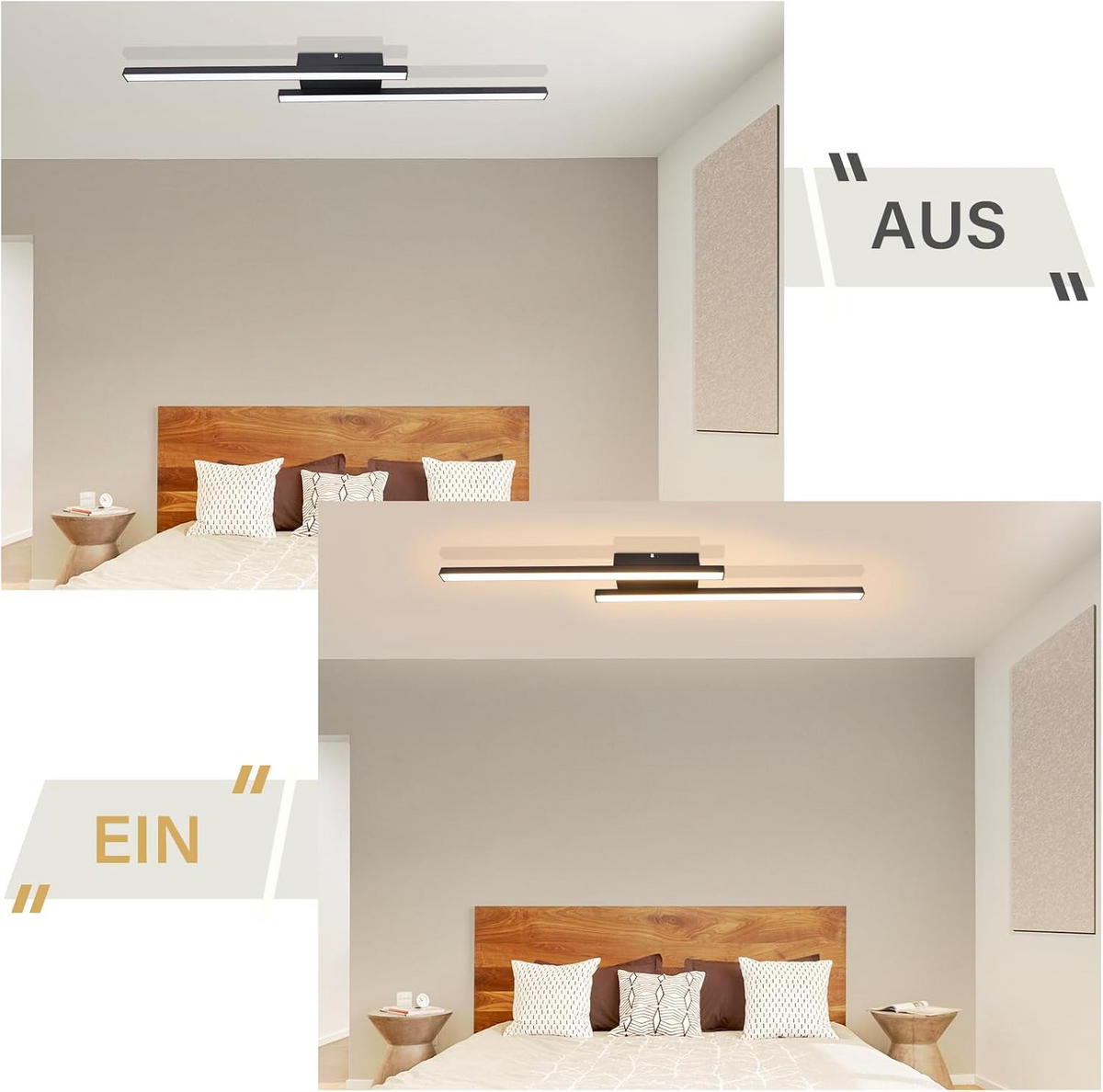 LED-DECKENLEUCHTE 7/61.5/4.8cm - Schwarz, Metall (61.5/7/4.8cm) - Nettlife