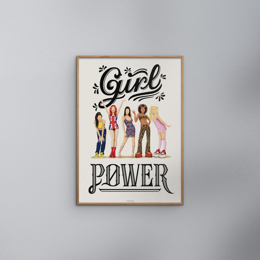 POSTER mit Rahmen Nour Tohme - Girl Power - Eichefarben/Multicolor, Holz/Papier (30/40cm) - Poster&Frame