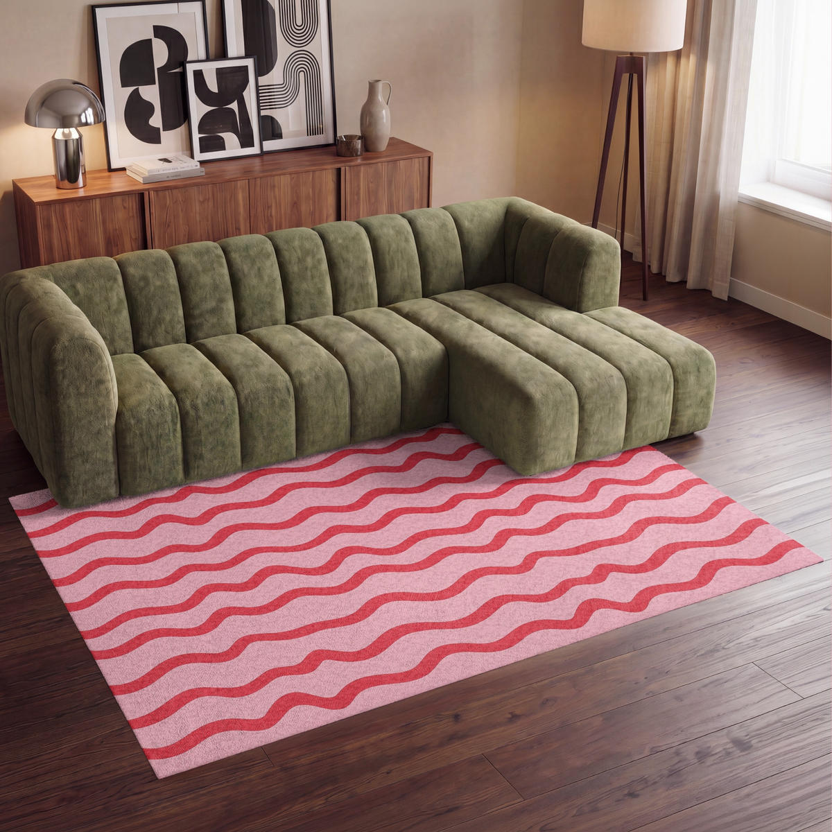 TEPPICH - Verspielt - Muster - Rot - 230x150 cm - Rot, Kunststoff/Textil (230/0.4cm) - OnlyWow