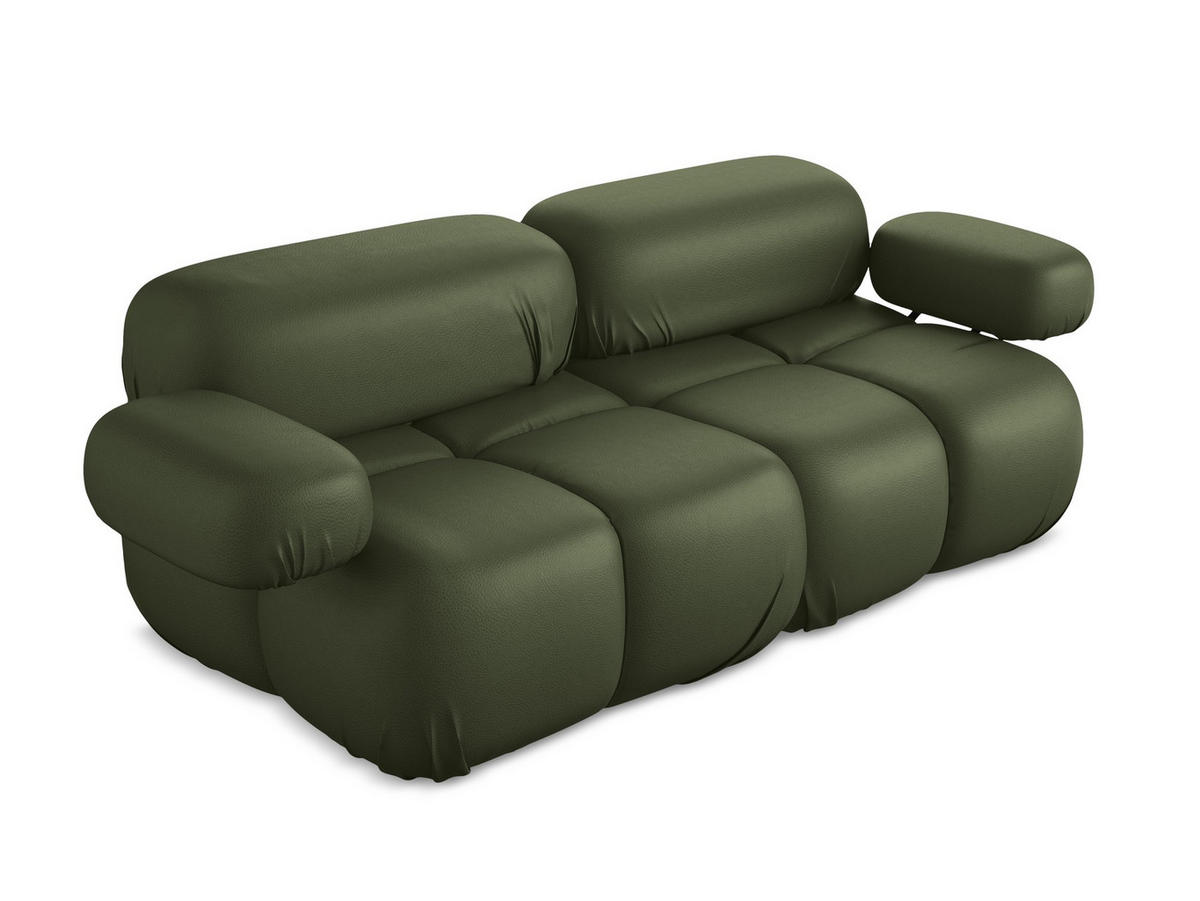 2-SITZER-SOFA Kunstleder Grün - Schwarz/Grün, Leder/Kunststoff (190/70/96cm) - Makamii
