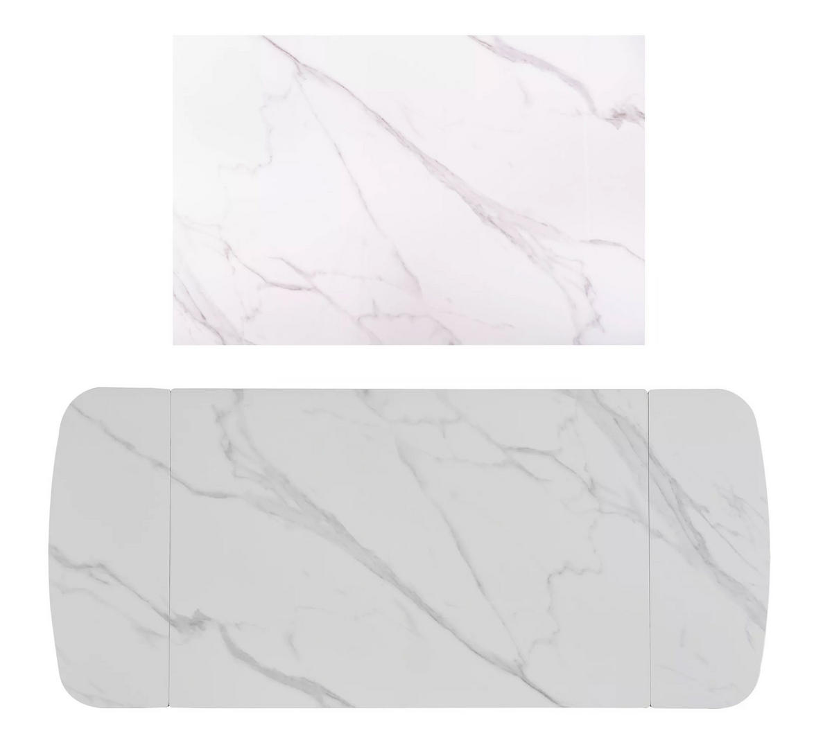 ESSTISCH Sento Weiß Marmor / Schwarz 120-180 / 80 / 76cm - Schwarz/Weiß, Holz/Keramik (80/180/76cm) - Feldmann-Wohnen