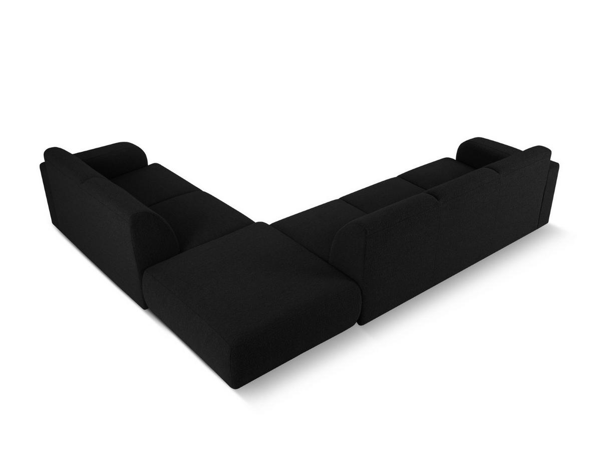 ECKSOFA rechts Molino aus Boucle schwarz 6 Sitzplätze - Schwarz, Textil (250/315cm) - Micadoni