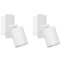 WANDLEUCHTE 2er-Set Tigris 8/13/13 cm - Weiß, Metall (13/13/8cm) - Beliani