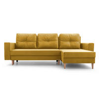 ECKSOFA Carl L - Gelb - Gelb, Holz (232/137cm) - Möblo