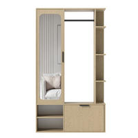 GARDEROBE mit Spiegel ELIOR - Braun, Holz (100/189.4/33cm) - Idohome