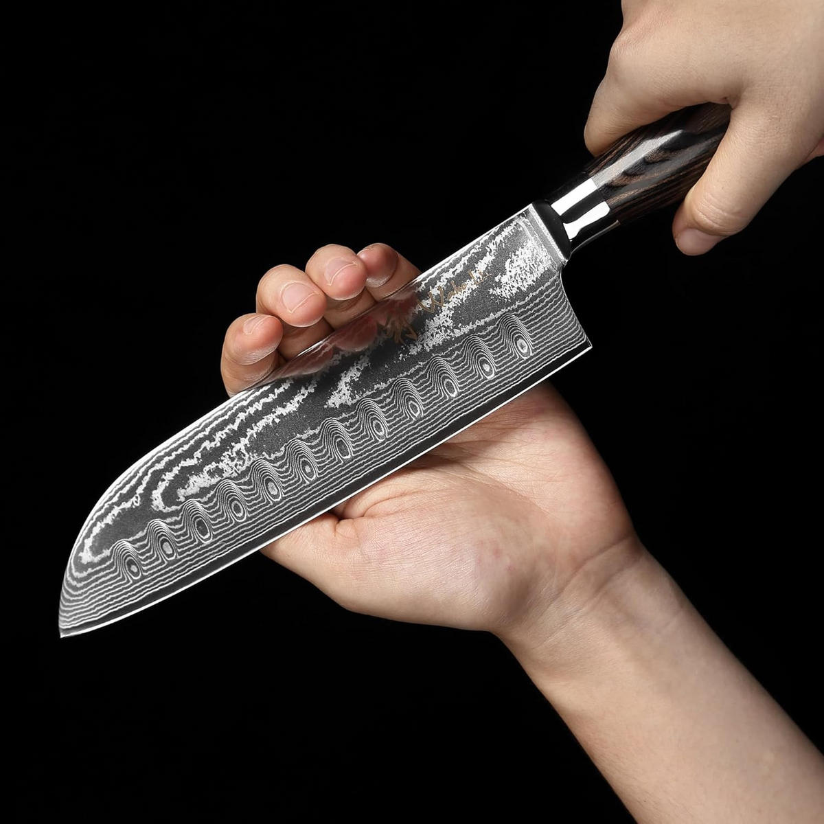 SANTOKUMESSER-SET 2-TEILIG 12–18 cm - Braun, Holz/Metall - Wakoli