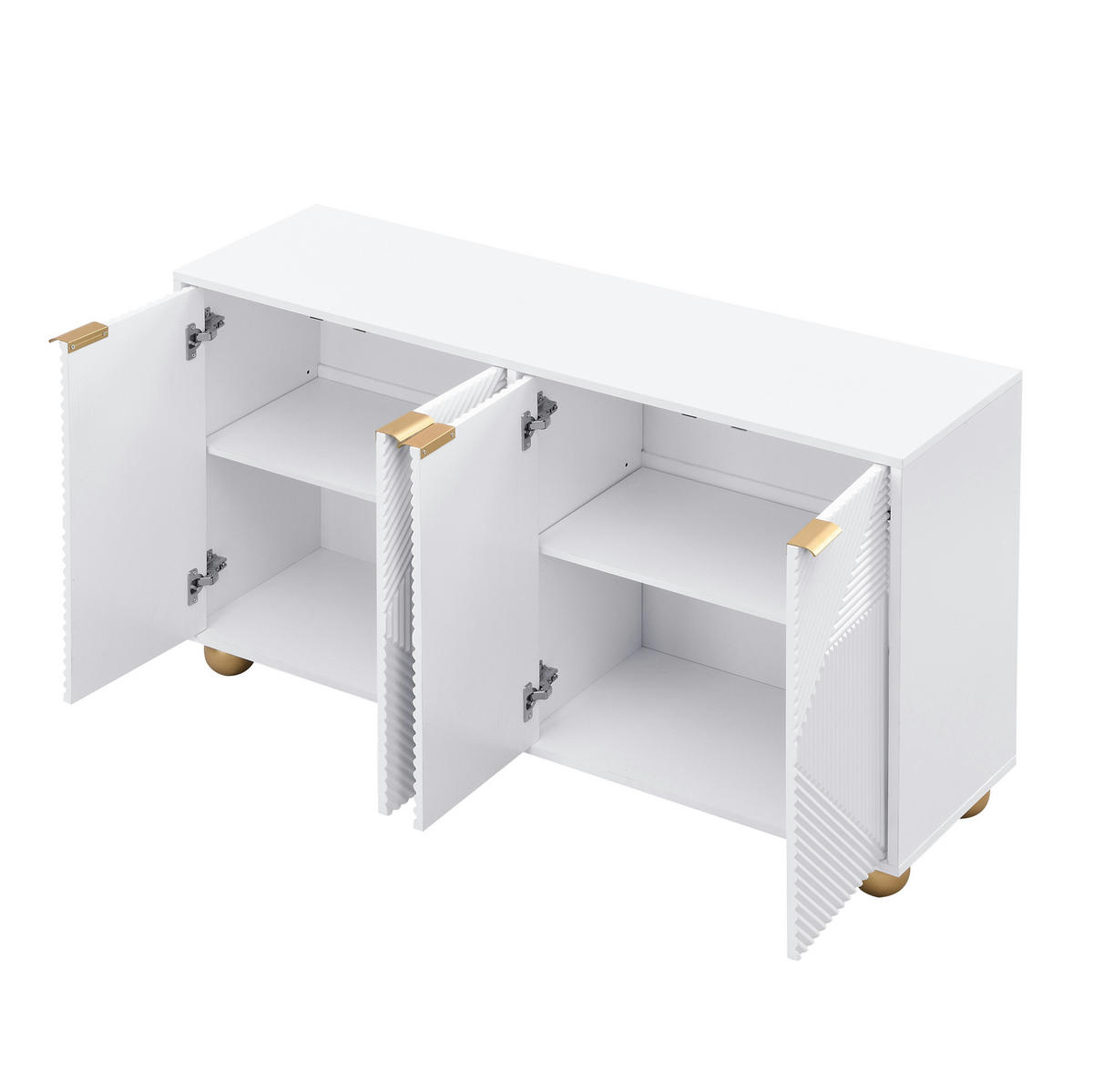 SIDEBOARD 120/35/71,5 cm in Weiß mit 4 Türen und verstellbaren Einlegeböden - Weiß, Holzwerkstoff (120/71.5/35cm) - Flora Grace
