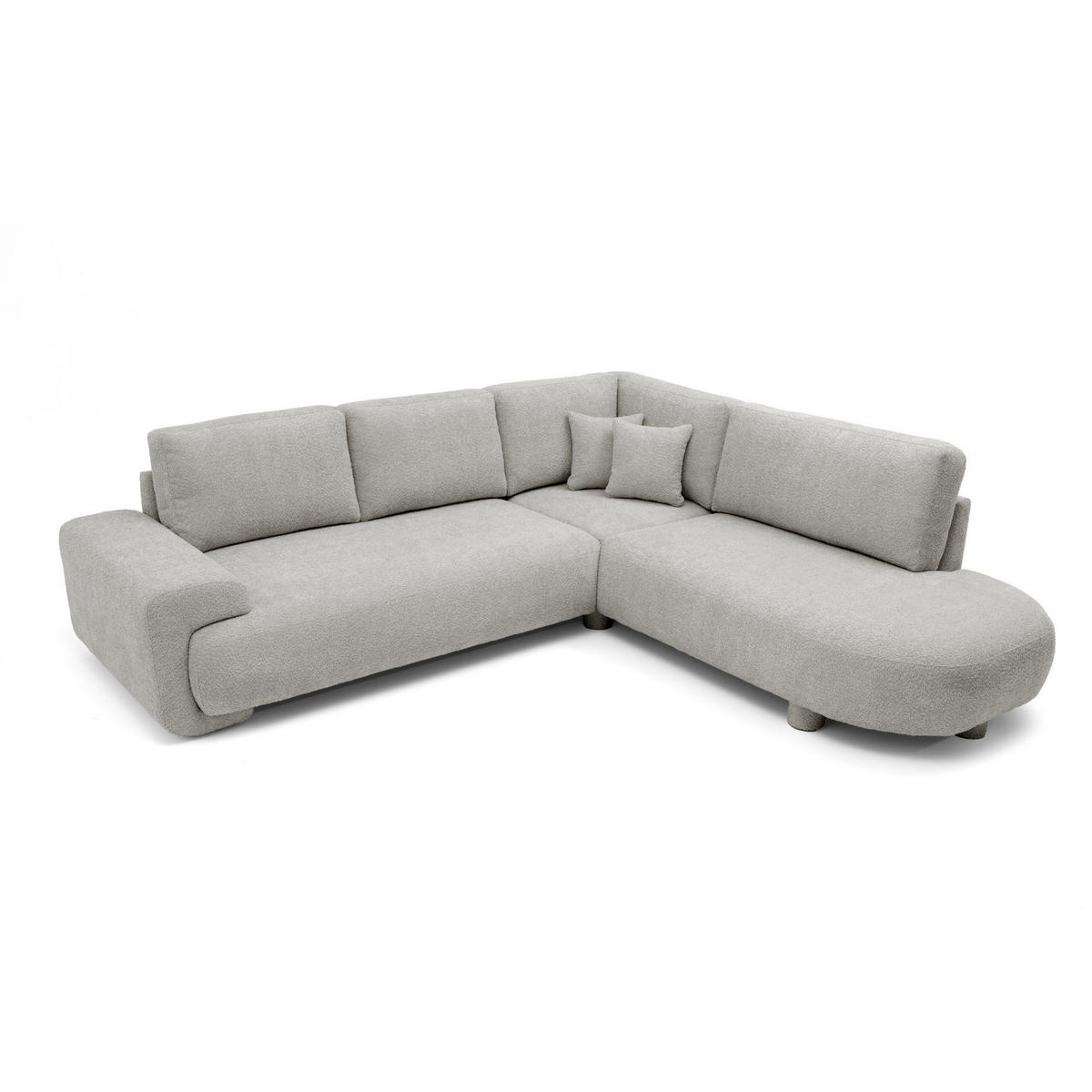 4-SITZER Ecksofa MIRABEL L Rechts 255x285 cm Bouclé Beige - Beige, Holz/Kunststoff (255/285cm) - Muffo