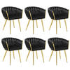 ESSZIMMERSTUHL 6er Set Astano,60,5 x 55 x 75 cm,schwarz/gold - Goldfarben/Schwarz, Textil (60.5/75/55cm) - tectake
