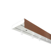 VORHANGSCHIENE SH, 2-läufig, Schiene weiß, Blende 5 cm nuss, 240 cm - Kirschbaumfarben, Kunststoff (4.7/1.7/240cm) - SN Deco