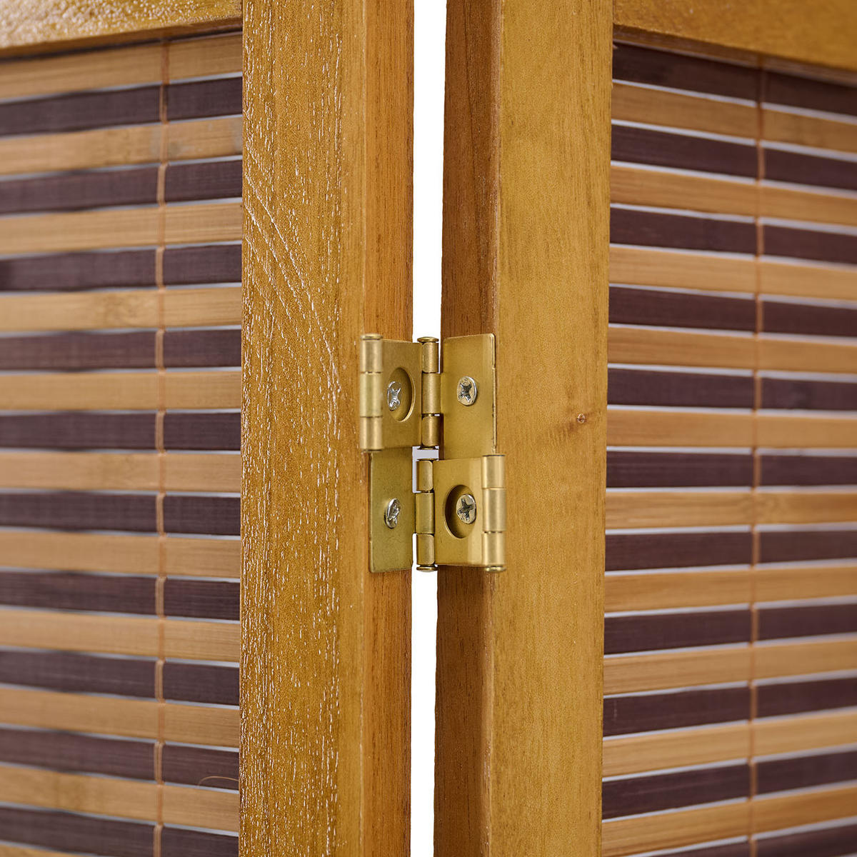 PARAVENT 4-tlg. 176/175 cm Braun Bambuslamellen - Braun, Holz (176/175/2cm) - Homestyle4u