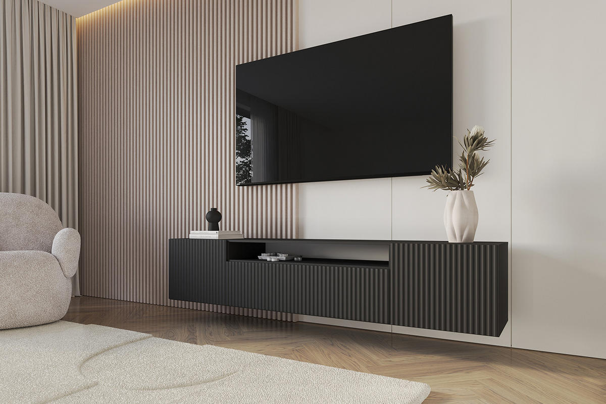 LOWBOARD NOA-2-W 200x40x41 cm - Schwarz - Schwarz/Weiß, Holzwerkstoff (200/40/41cm) - ALTDECOR