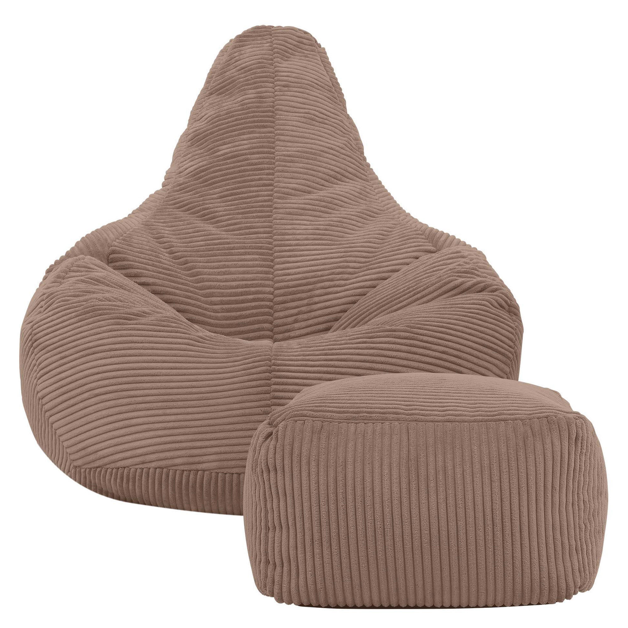 SITZSACK Dalton mit Hocker - Mokka, Textil (90/73/84cm) - icon