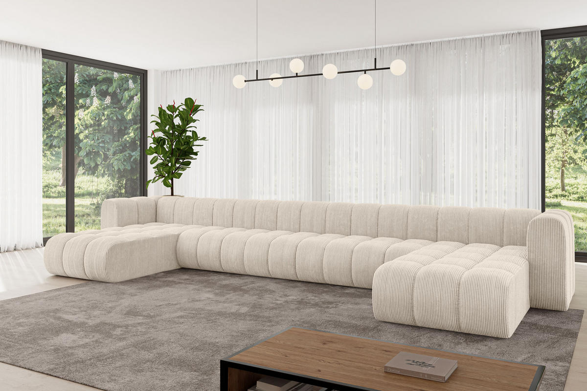 WOHNLANDSCHAFT modulares Sofa Joren-U3 - 501x177x70 cm Beige - Beige, Holzwerkstoff/Textil (501/70/177cm) - ALTDECOR