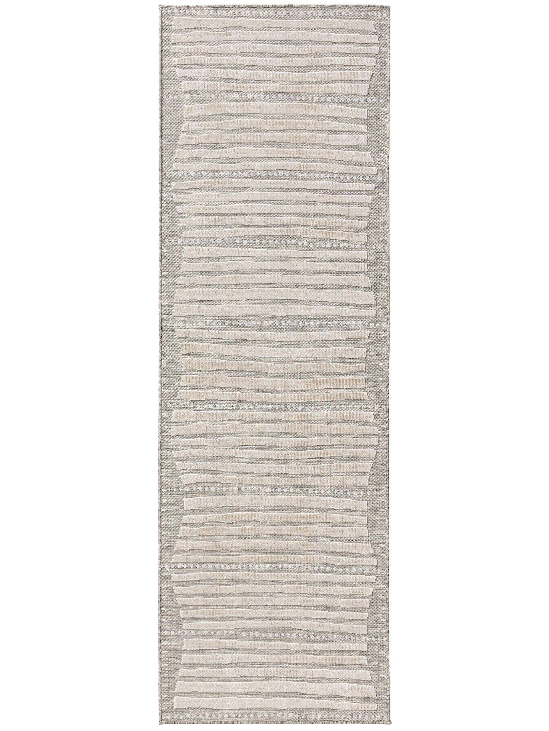 OUTDOORLÄUFER Flora Beige 80x300 cm - Creme, Kunststoff (80/300cm) - benuta