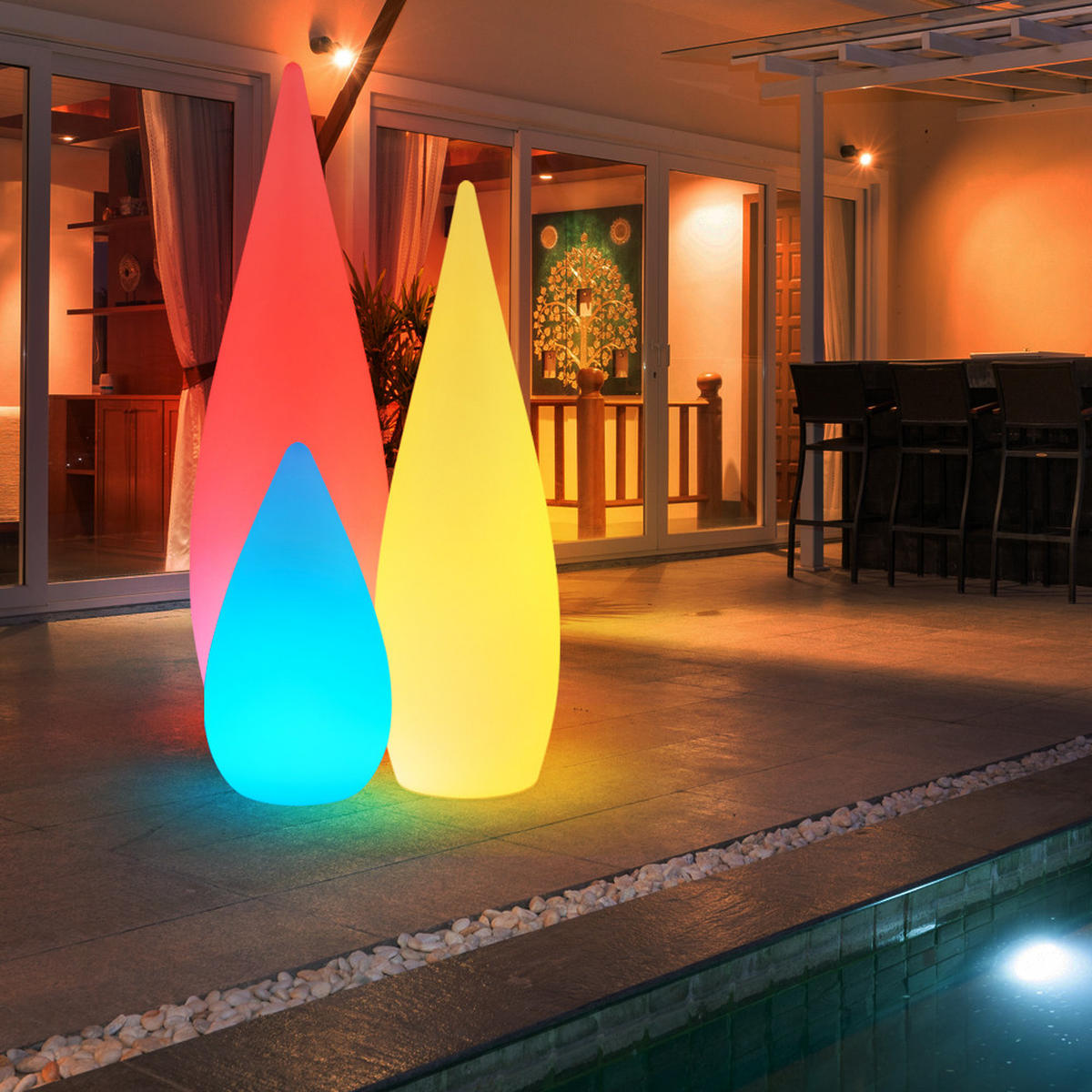 LED AUSSENLEUCHTE VASCON Weiß - Weiß, Kunststoff (24/24/80cm) - Globo Lighting