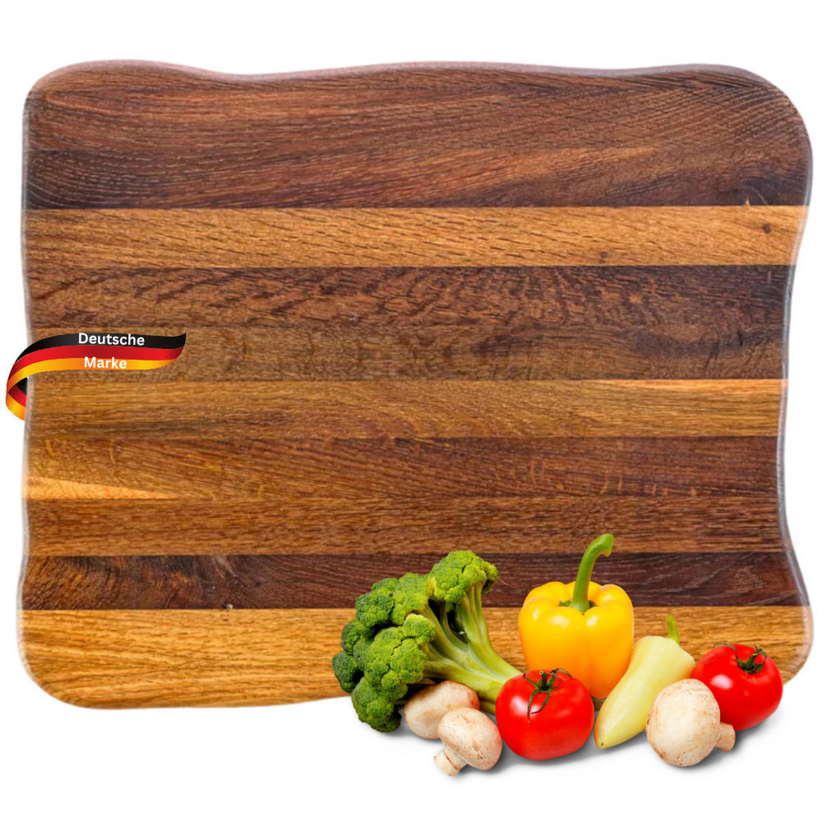 SCHNEIDEBRETT Holz groß DOLU klingenschonend 40x33x4,5 cm Dunkelbraun - Dunkelbraun, Holz (40/33cm) - DELUKE