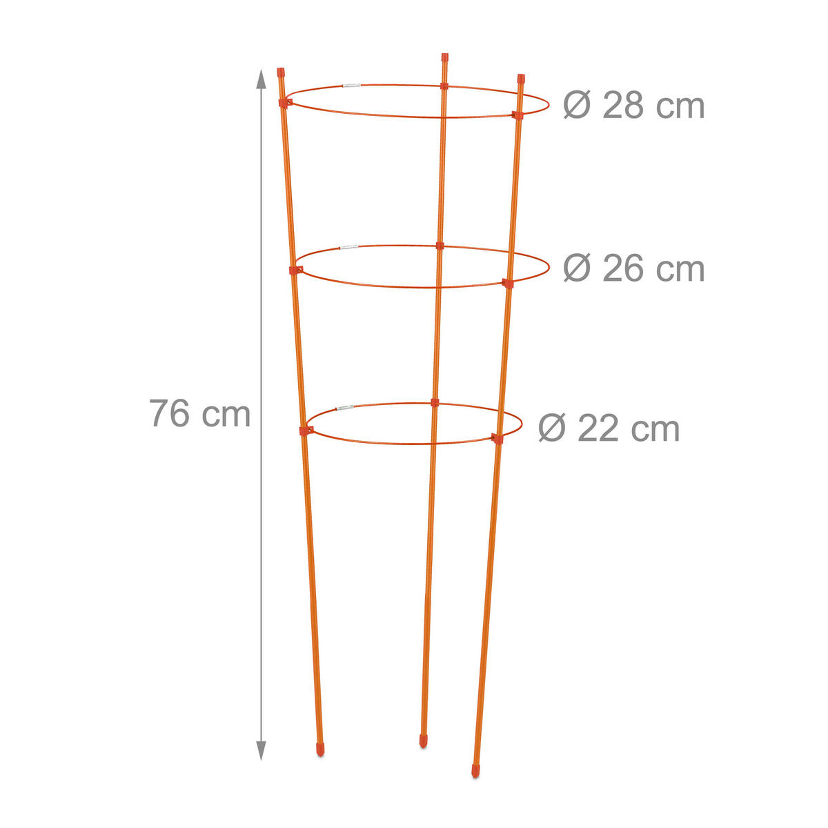 6XRANKHILFE - Orange, Kunststoff/Metall (28/76/28cm) - Relaxdays