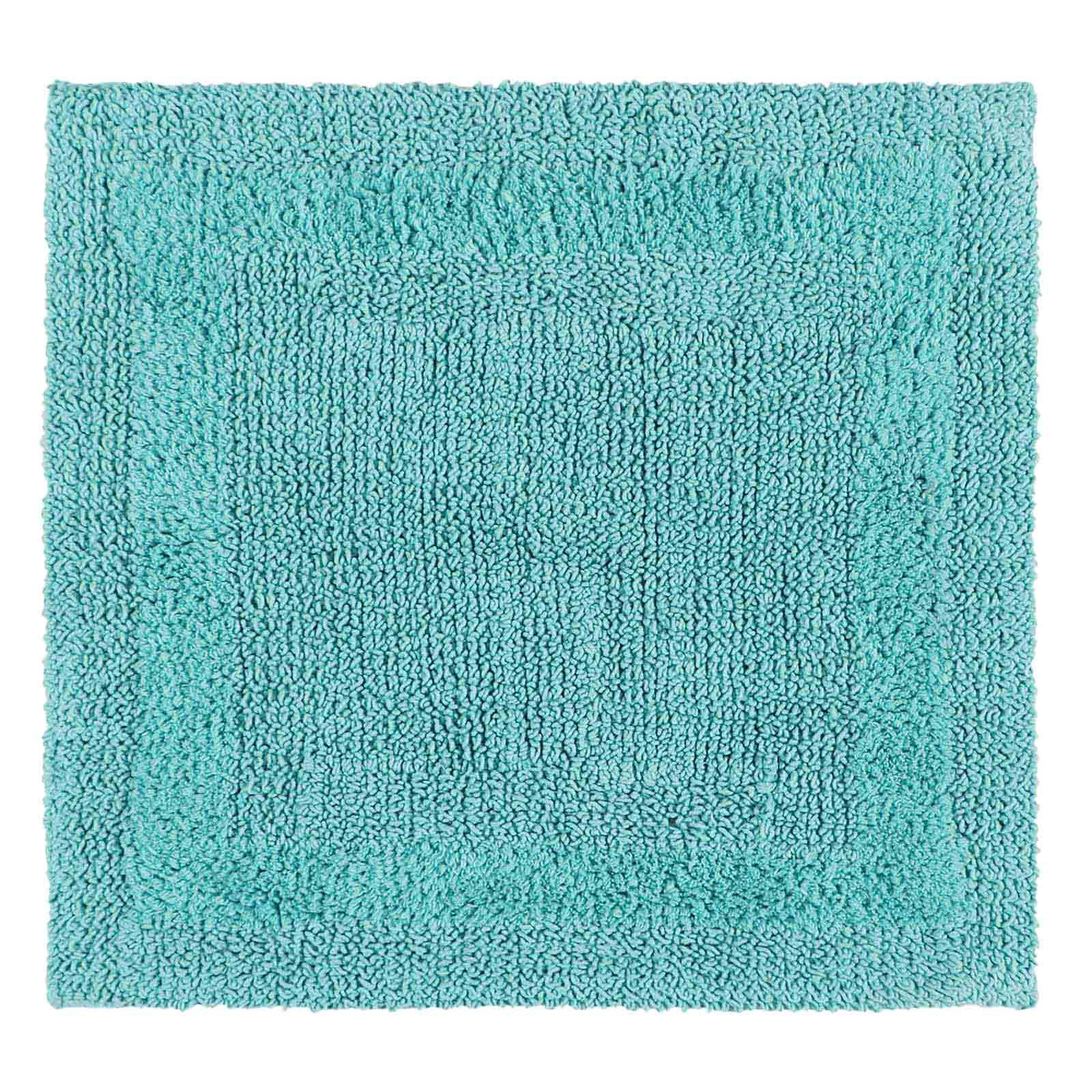 DUSCHVORLEGER 50/50 cm, 100% Baumwolle, wendbar - Hellblau, Textil (50/50cm) - Homescapes