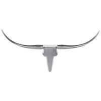 WANDDEKO Geweih Bull Aluminium 100 cm breit, Silbern 100x5x35 cm - Silberfarben, Metall (100/35/5cm) - KADIMA DESIGN