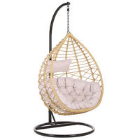 HÄNGESESSEL mit Gestell PE Rattan natürlich 97 cm Arsita - Beige, Kunststoff (100/199/97cm) - Beliani