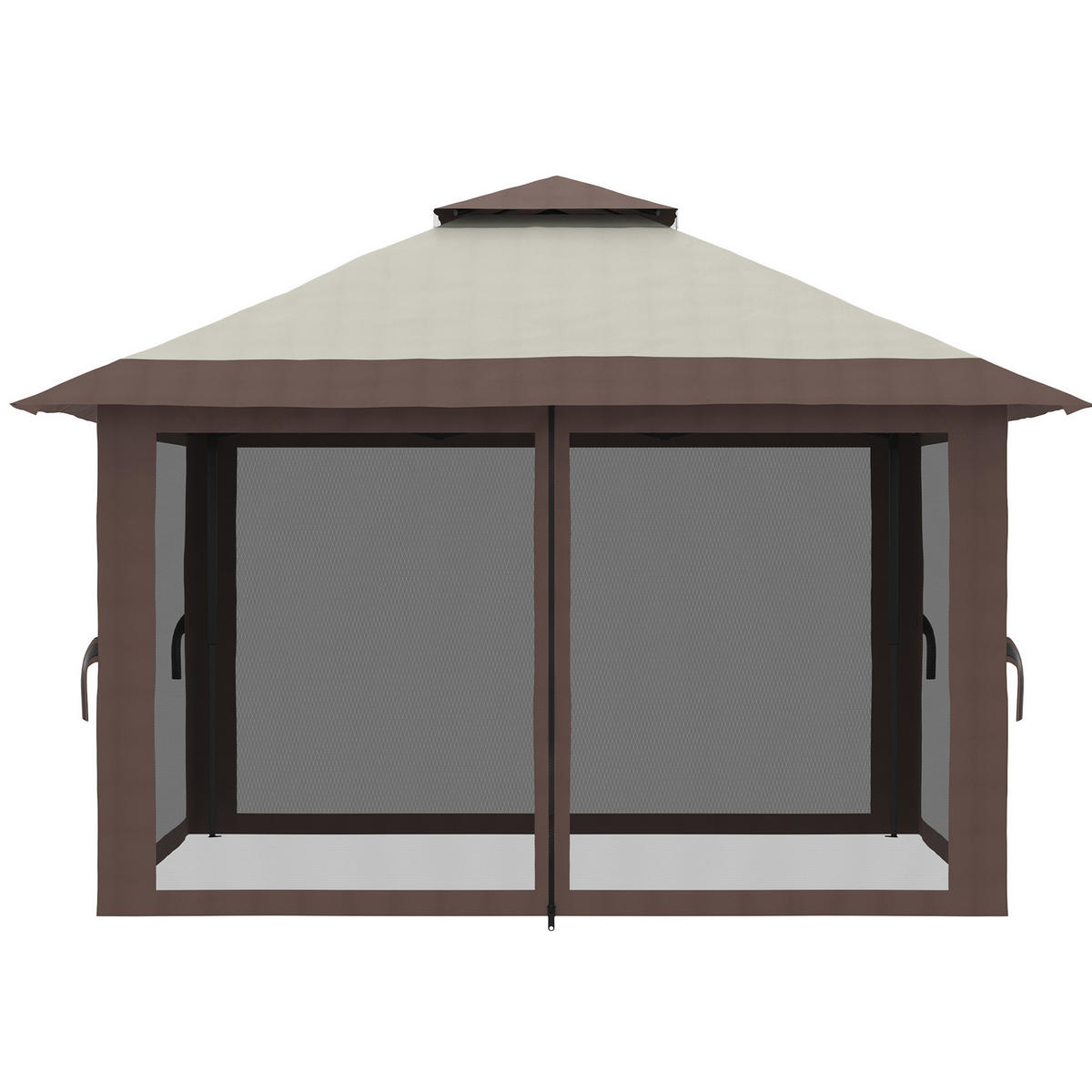 FALTPAVILLON 392/392/283 cm höhenverstellbar mit UV50+ und wasserfestem Dach, Beige - Beige, Textil (392/283/392cm) - Redom