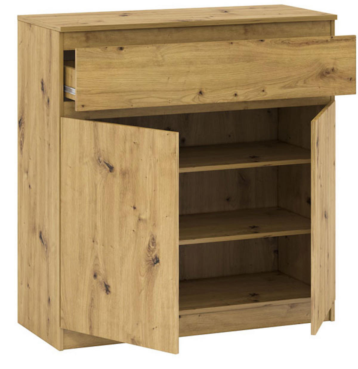 KOMMODE A23a Artisan Eiche 106 / 45 / 110 cm - Eiche Artisan/Braun, Holz/Holzwerkstoff (106/110/45cm) - Feldmann-Wohnen