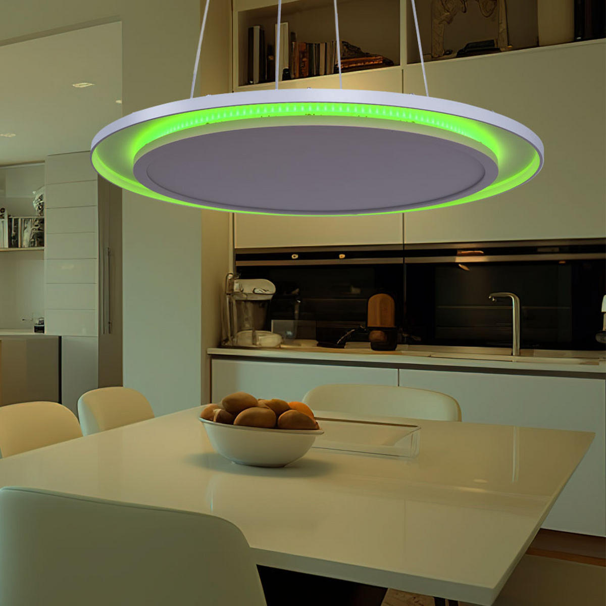 LED HÄNGELAMPE Weiß dimmbar RGB - Weiß, Metall (60/60/120cm) - Globo Lighting