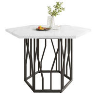 ESSTISCH, MDF in Marmoroptik mit Metallgestell, 115,5/100/75 cm, Schwarz/Weiß - Schwarz, Holzwerkstoff (115.5/100/75cm) - Redom