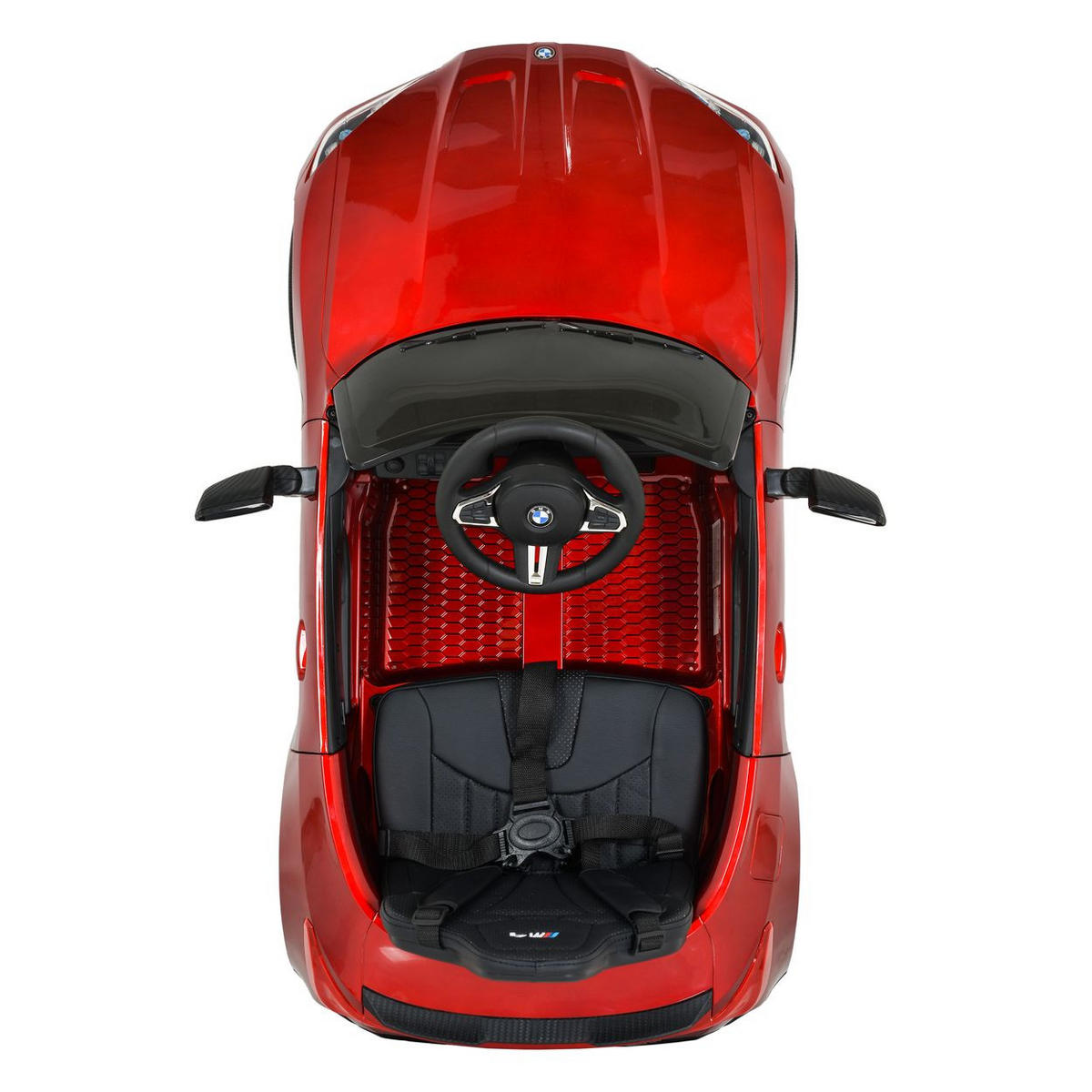 ELEKTROAUTO BMW M4 rot Fernbedienung EVA-Reifen 2 Motoren Musikfunktion - Rot, Kunststoff (110/74/49cm) - Moni