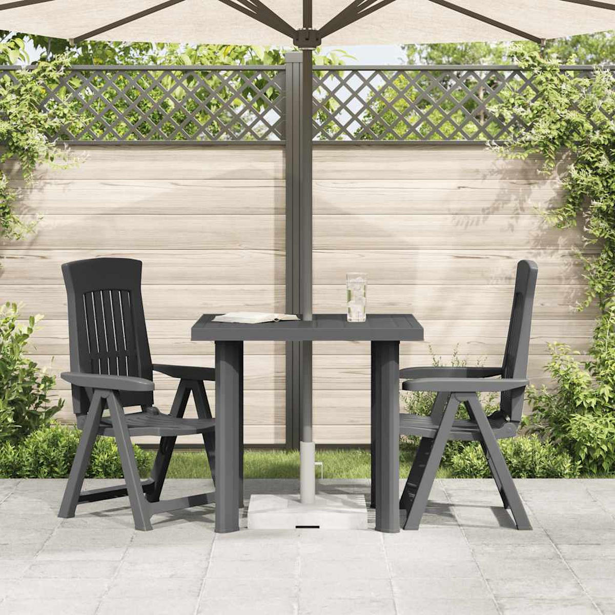 GARTENTISCH Anthrazit 80/75/72 Cm Kunststoff - Anthrazit, Kunststoff (80/75/72cm) - vidaXL
