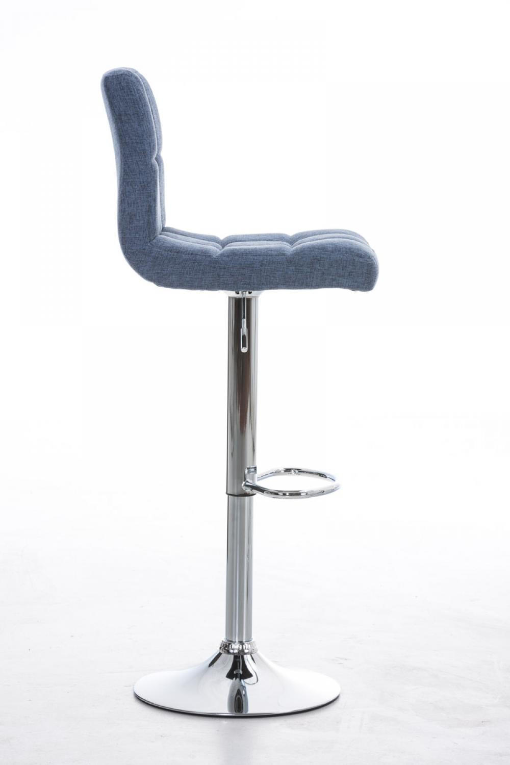 BARHOCKER Stoff blau - Chromfarben/Blau, Textil/Metall (46/94/47cm) - CLP