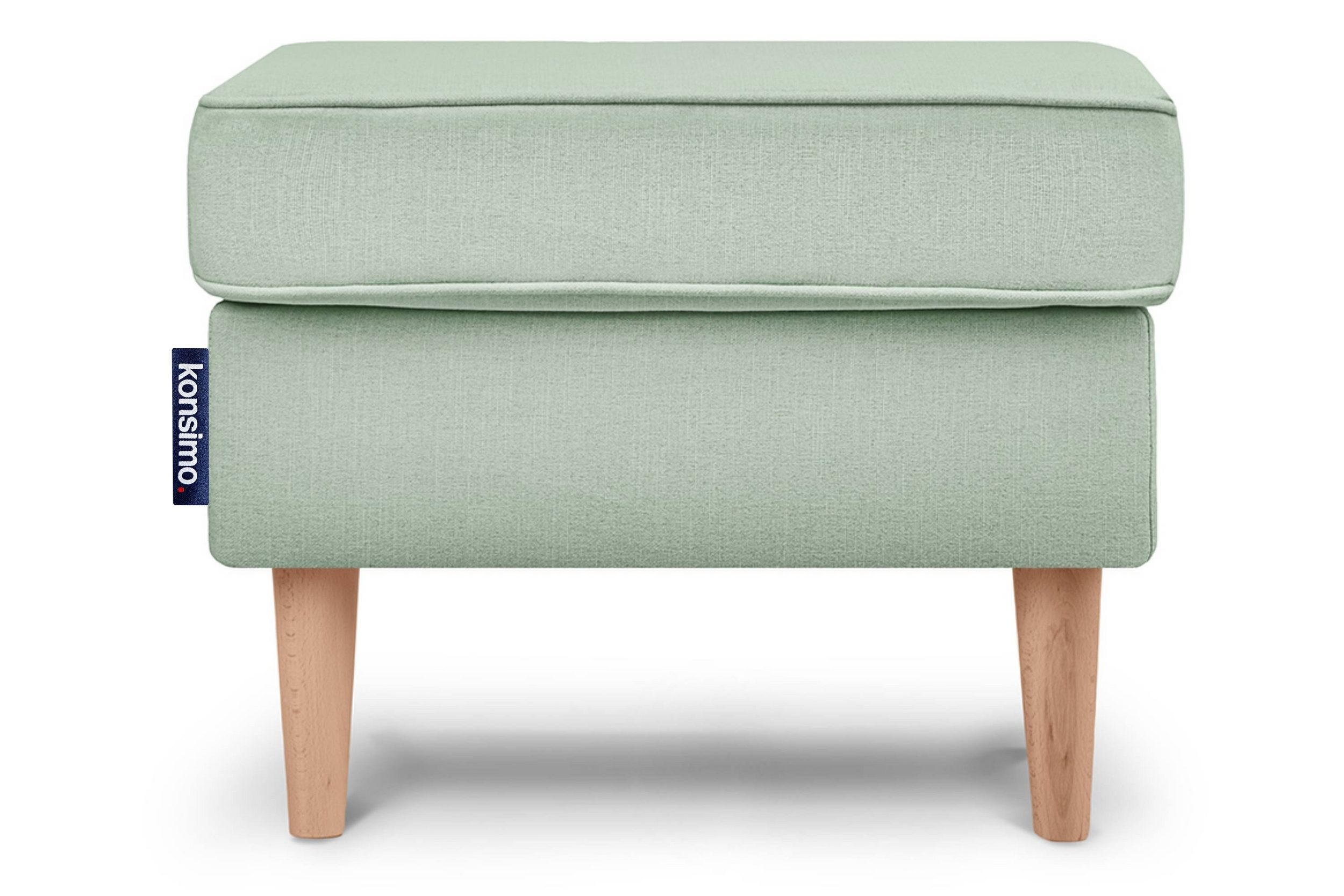 SITZHOCKER STRALIS zeitloses Design hohe Füße, hellgrün - Hellgrün, Textil (41/43/56cm) - KONSIMO®