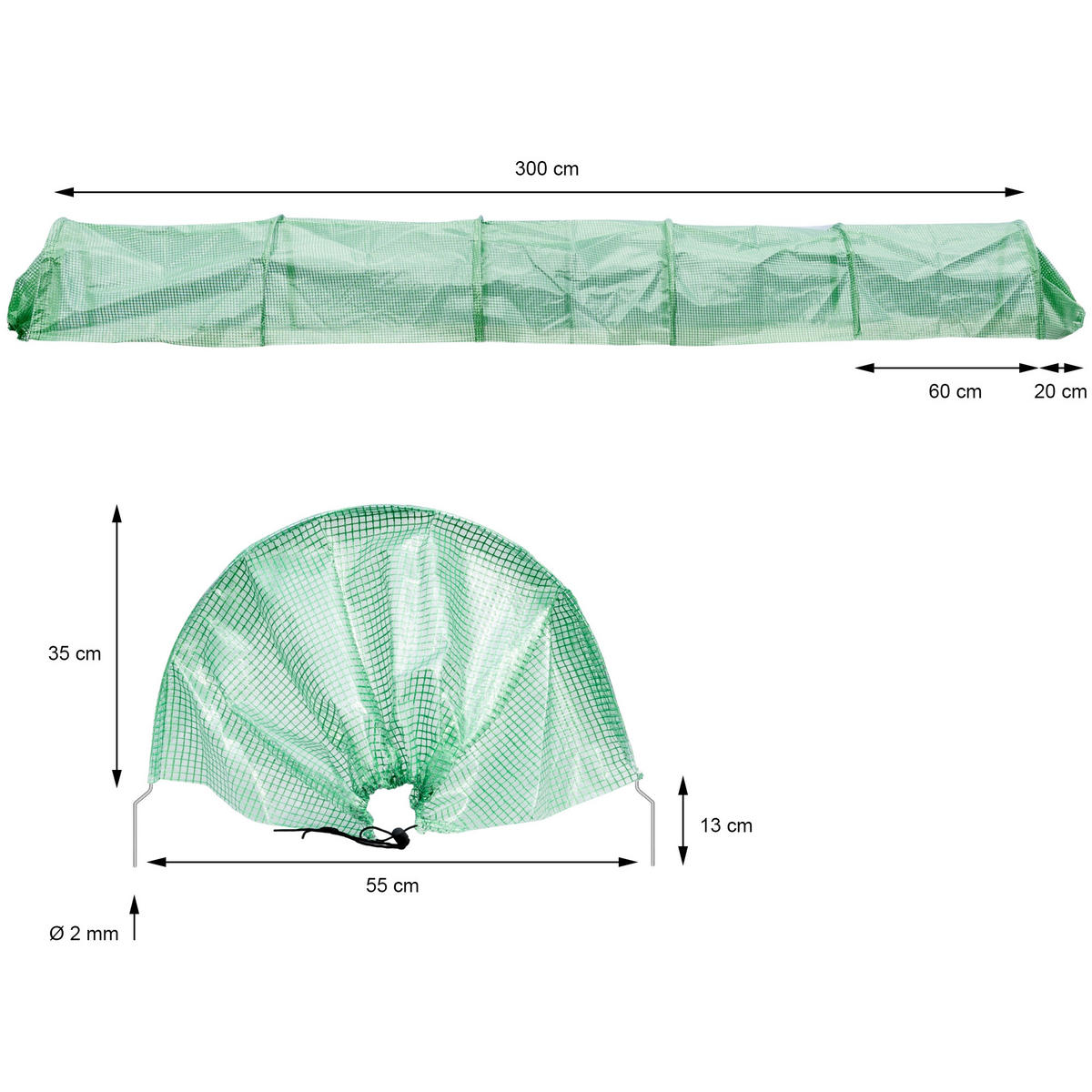 GEWÄCHSHAUS - Transparent, Kunststoff (55/35/300cm) - ECD-Germany