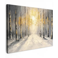 LEINWANDBILD Winter - Abstrakt - Schnee - Natur - Sonne 40x30 cm - Grau, Textil (40/30cm) - MuchoWow