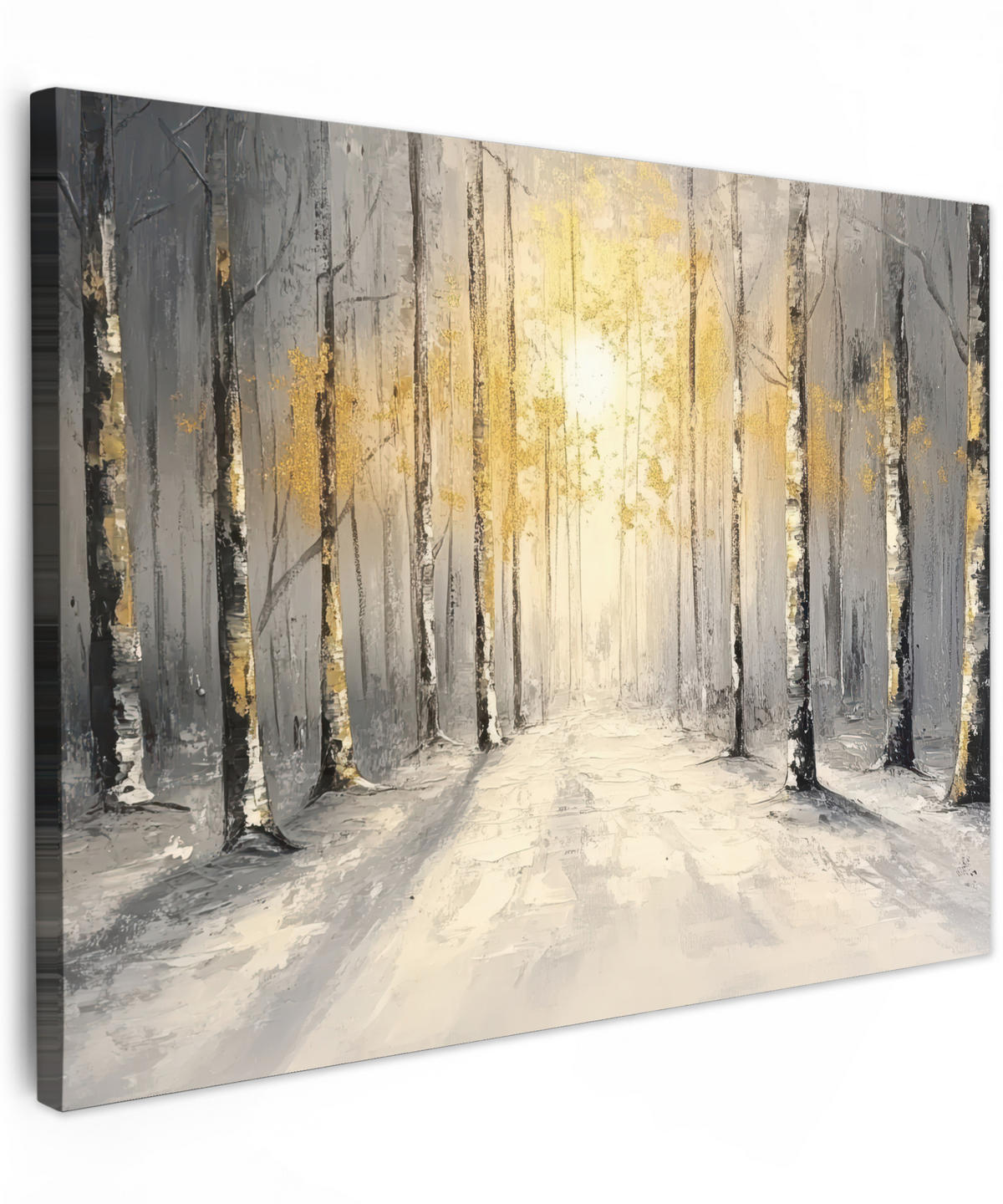 LEINWANDBILD Winter - Abstrakt - Schnee - Natur - Sonne 40x30 cm - Grau, Textil (40/30cm) - MuchoWow